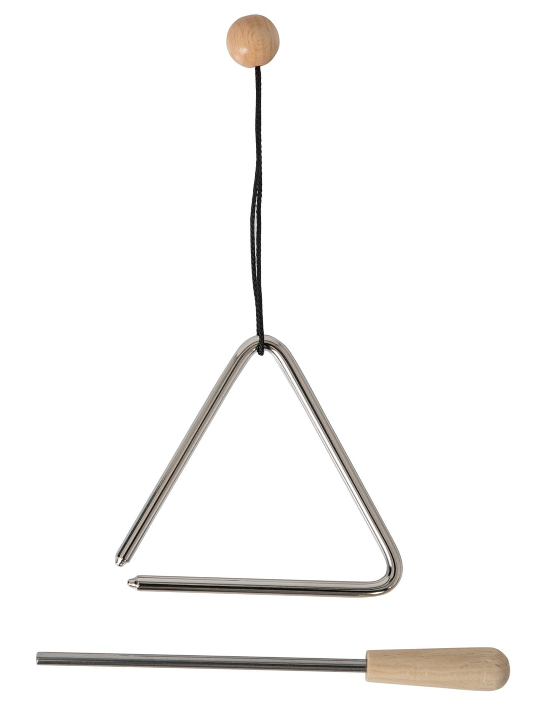 GEWA triangel 10 cm i speciel stållegering, slagstang og snor