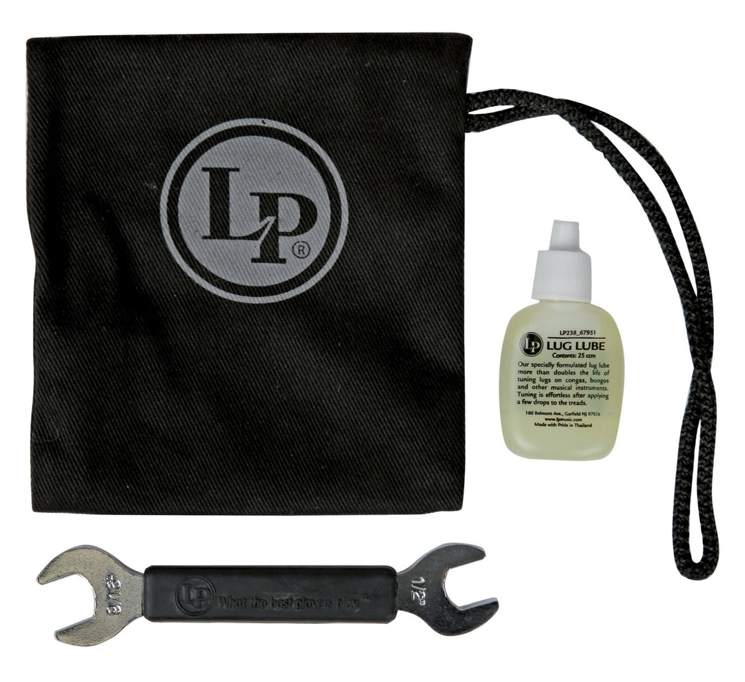 Latin Percussion Tuning lugs & tension rods -lisävarusteet Accessory Pouch Pro, mukana LP227A-viritysavain ja LP238 Lug Lube (LP227E)
