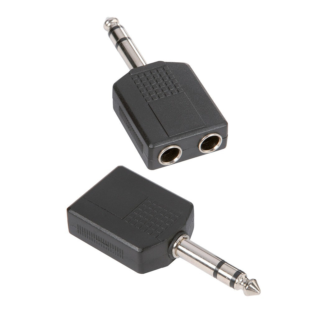 Sovitin Audioliitin 2 x 6,3 mm Stereo Jack Female - 6,3 mm Stereo -liittimeen