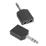 Sovitin Audioliitin 2 x 6,3 mm Stereo Jack Female - 6,3 mm Stereo -liittimeen