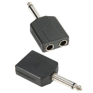 Adapteri Audio Liitin 2 x 6.3 mm Mono Jack Naaras 6.3 mm Mono Jack