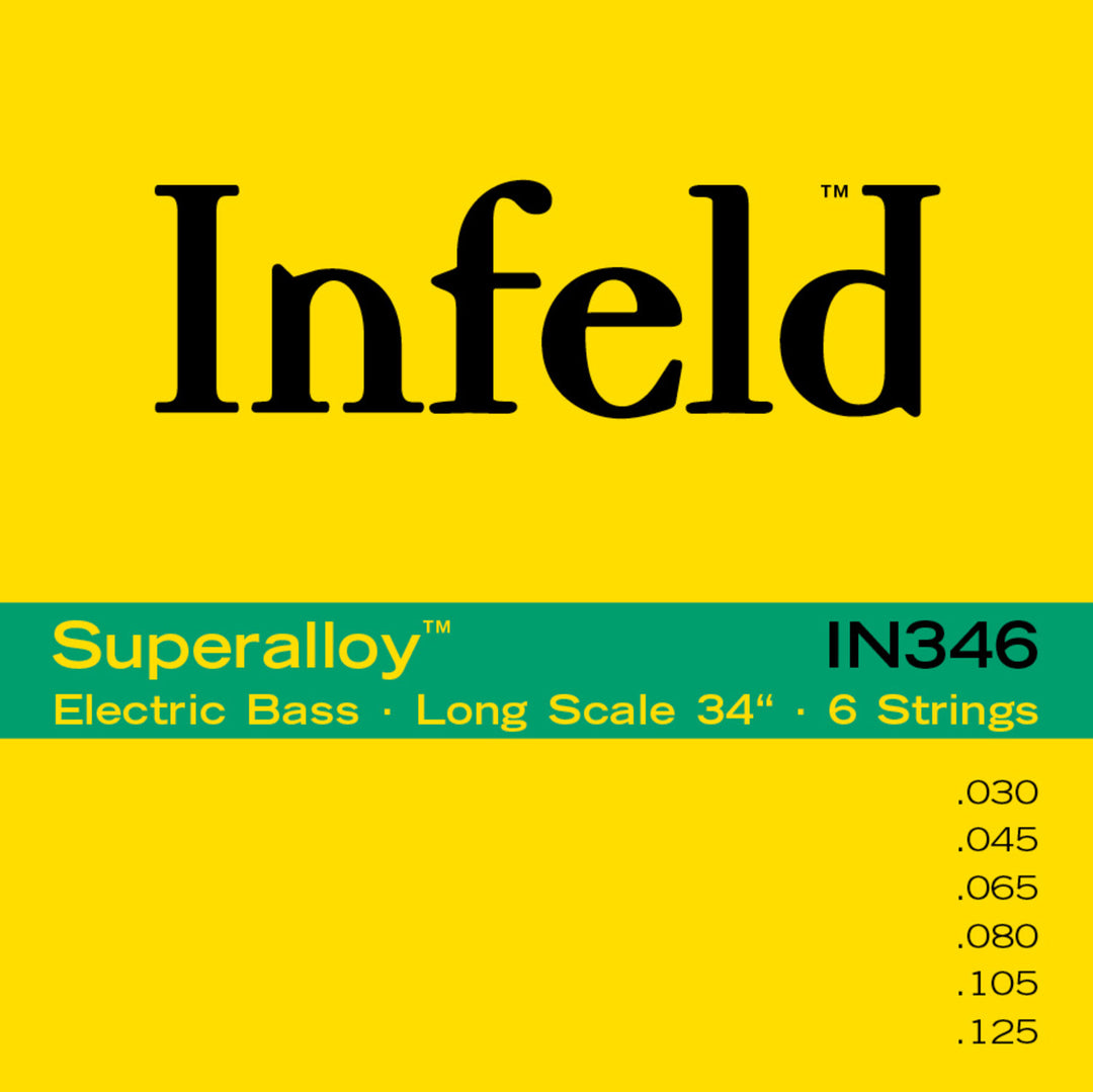 Thomastik-Infeld E-Bass Strings Superalloy. Pyöreä punos, Long Scale - Set 6-kielinen pitkä skaala (IN346)