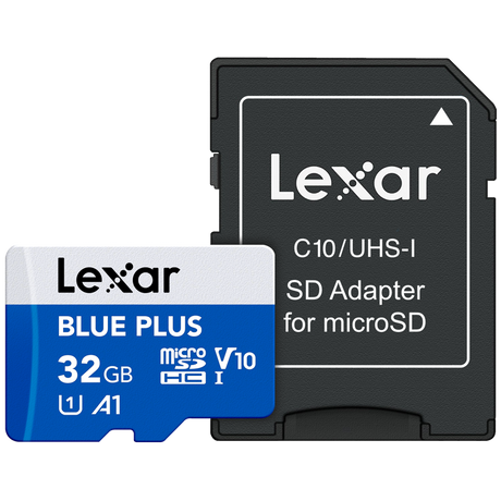 Lexar BLUE PLUS microSDHC 32GB UHS-I 100MB/s SD-sovittimen kanssa