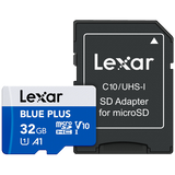 Lexar BLUE PLUS microSDHC 32GB UHS-I 100MB/s SD-sovittimen kanssa