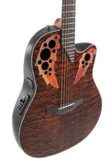 Ovation E-Acoustic Guitar Celebrity Elite Plus Mid Cutaway - Dark Tiger Eye (CE44P-TGE-G)