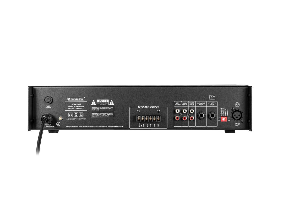OMNITRONIC MA-120P PA-sekoitusvahvistin