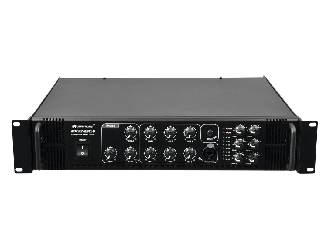 OMNITRONIC MPVZ-250.6 PA-sekoitusvahvistin