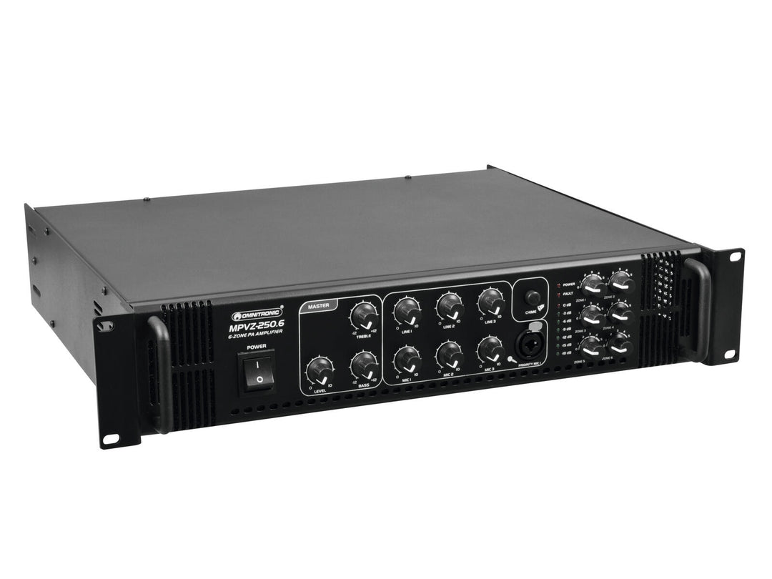 OMNITRONIC MPVZ-250.6 PA-sekoitusvahvistin