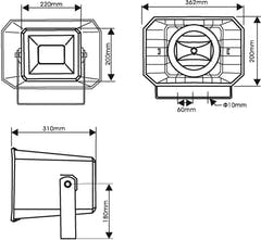 OMNITRONIC HS-60 PA Hornkaiutin
