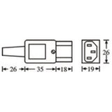 Virtapistoke IEC-laite (naaras)