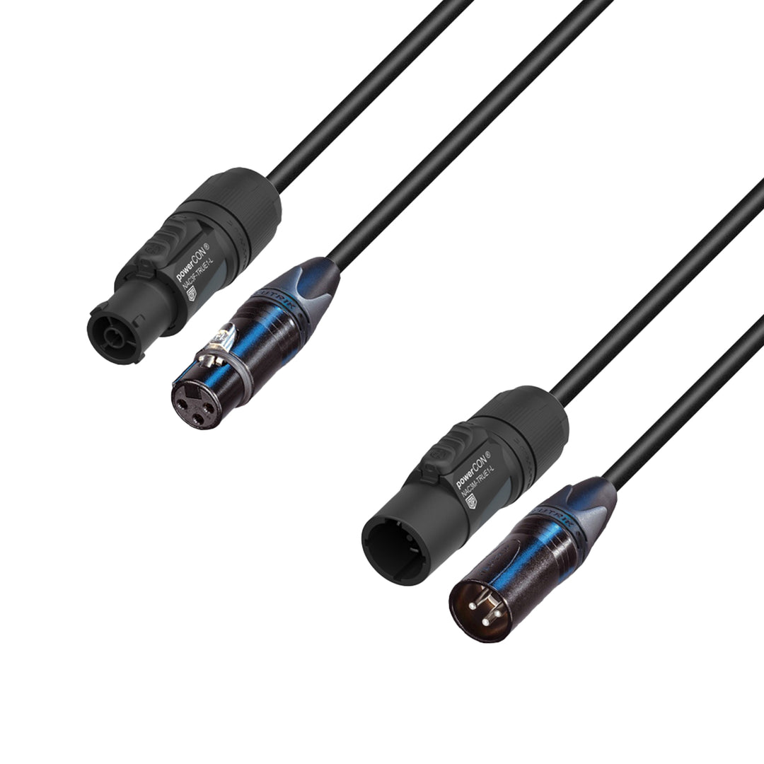Adam Hall Cables 5 STAR H TCON D 0500 - Hybridkaapeli | Virta & DMX | Neutrik® XLR 3-napainen x TRUE1® | 5 m