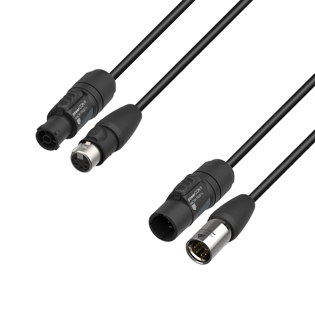 Adam Hall-kabelit 5 STAR H TCON 5D 0150 IP65 - hybridikaapeli | virta ja DMX | Neutrik® XLR 5-nap. IP65 x TRUE1® | 1,5 m