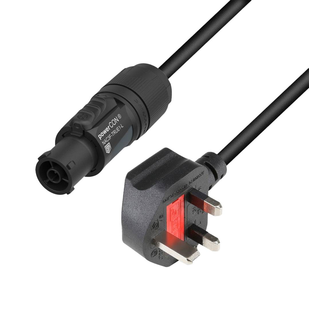 Adam Hall Cables 5 STAR TCON 0150 GB - Virtajohto | Neutrik TRUE1® x BS1363/A med Titanex®-kaapeli | 1,5 m