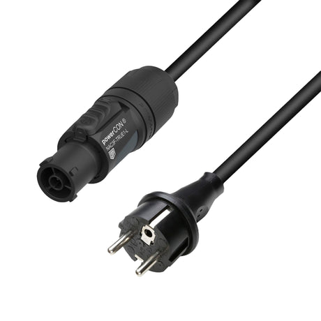 Adam Hall Cables 5 STAR TCON 1000 - Strømkabel | Neutrik TRUE1® x CEE 7/7 med Titanex®-ledning | 10 m