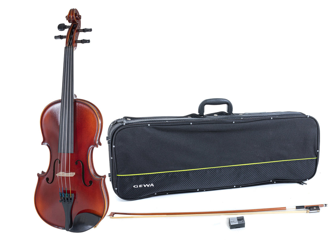 GEWA Violin Ideale - 4/4 lefthand (Valmis soitettavaksi incl. violin case, Massaranduba-rusetti, Larsen Aurora -kielet, kuljetusvarmistettu)