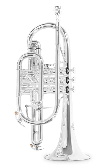 Roy Benson CR-302S Bb-kornetti, hopeoitu