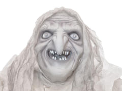 Halloween heks, hvid, animeret, 170 cm