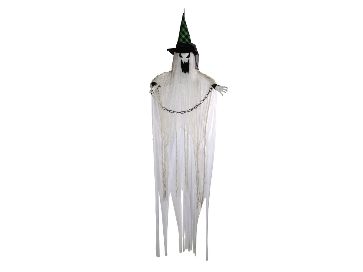 Halloween-spøgelse med spids hat, hængende, animeret, 200 cm