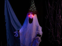 Halloween-spøgelse med spids hat, hængende, animeret, 200 cm