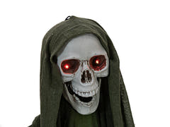 Halloween-figur skelet med grøn kappe, animeret, 175 cm