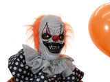 Halloween-figur klovn med ballon, animeret, 170 cm