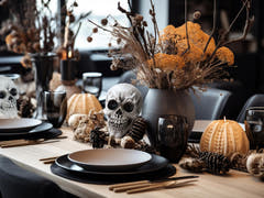 Halloween-kranier i sort og hvid, 3 stk.