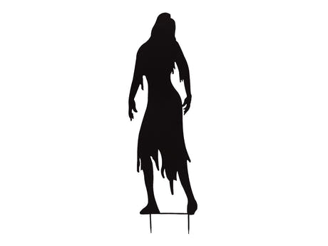 Metalsilhuet zombiekvinde, 135 cm