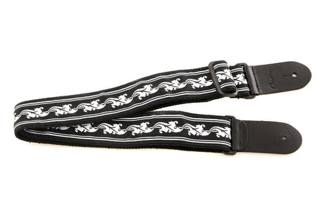 Ovation Signature -kitarahihna nailonia, Leaf, White/Black