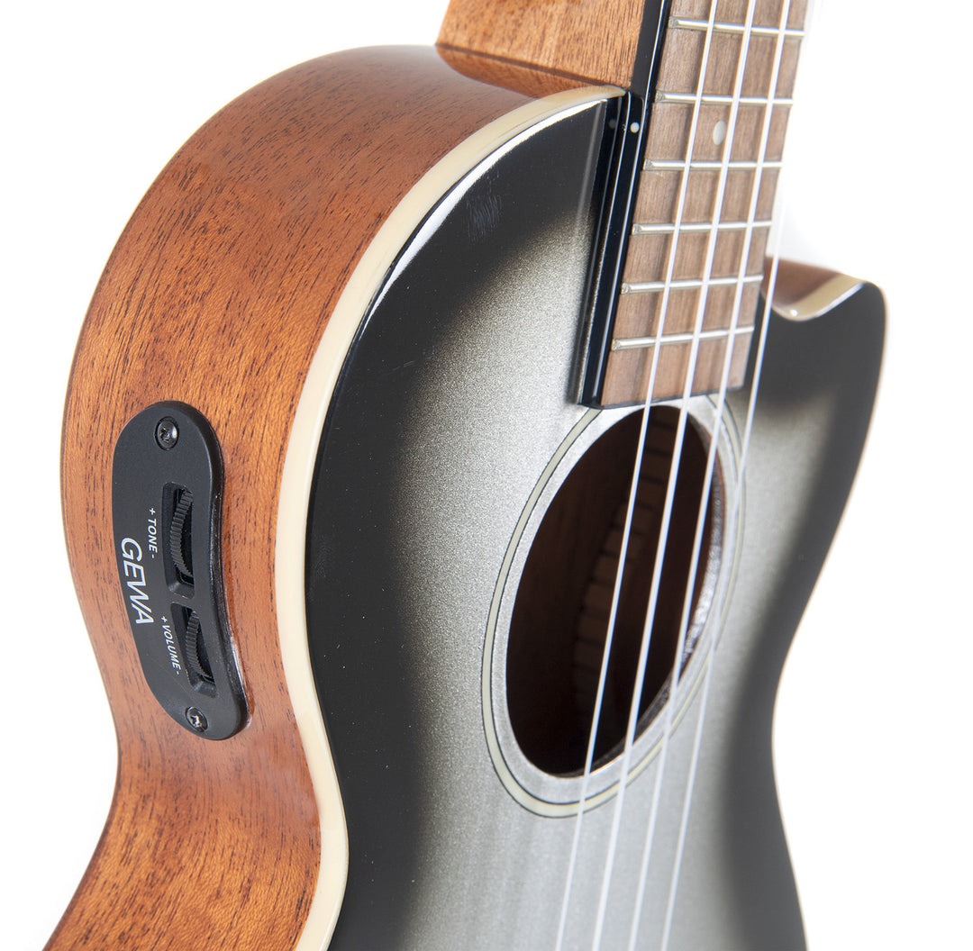GEWA Tenor E-Acoustic Ukulelet Manoa Roadie – E-A Tenor (Silver Shadow)
