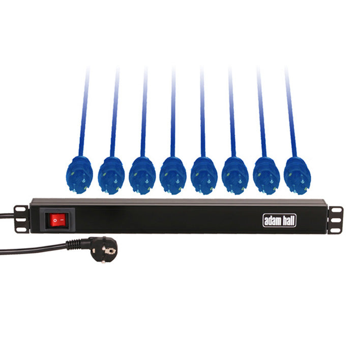 Adam Hall 1U Rack Virtajakaaja (Schuko)
