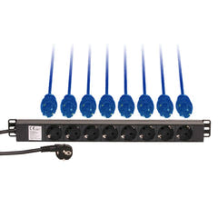 Adam Hall 1U Rack Virtajakaaja (Schuko)