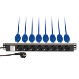 Adam Hall 1U-telineen virranjakelija (Schuko)