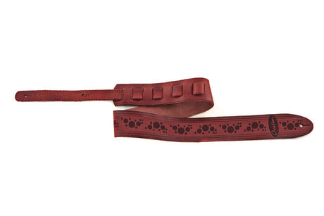 Ovation Premium nahkainen kitarahihna, Multi-Soundhole, Ruby Red