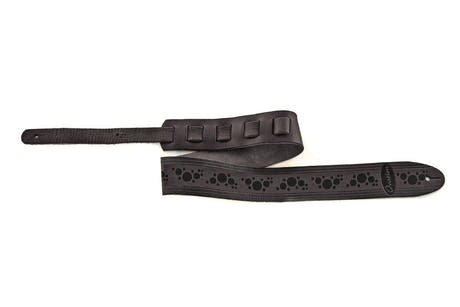 Ovation Premium -kitarahihna nahkaa, Multi-Soundhole, Black