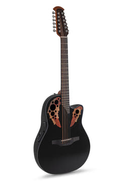 Ovation-sähkökitarat Celebrity Elite Mid Cutaway 12-kielinen – Black (CE4412-5-G)