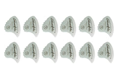 Shark Fin Goldprint plektre, medium, hvid, 12 stk.