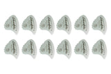 Shark Fin Goldprint plektre, medium, hvid, 12 stk.