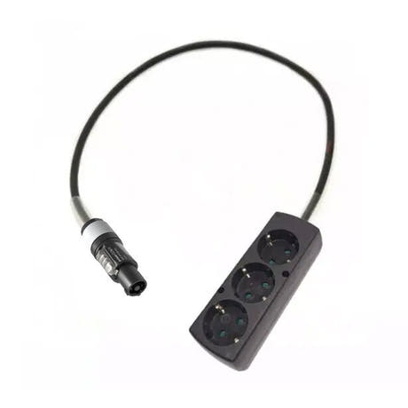Adapteri powerCON harmaa - Schuko 3-osainen jatkopistorasia - 1 metri