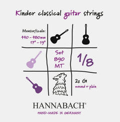 Hannabach Strenge til klassisk guitar Serie 890 1/8 guitar for children Duel: 44-48 cm - Sæt af 2 G-Strings (890MT 1/8)
