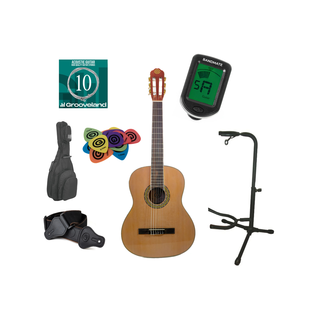 Grooveland Klassinen espanjalainen kitara Aloituspakkaus (Rosewood)