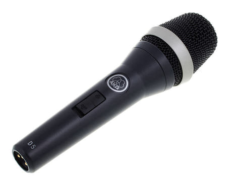 AKG D5S dynaaminen laulumikrofoni, jossa on kytkin