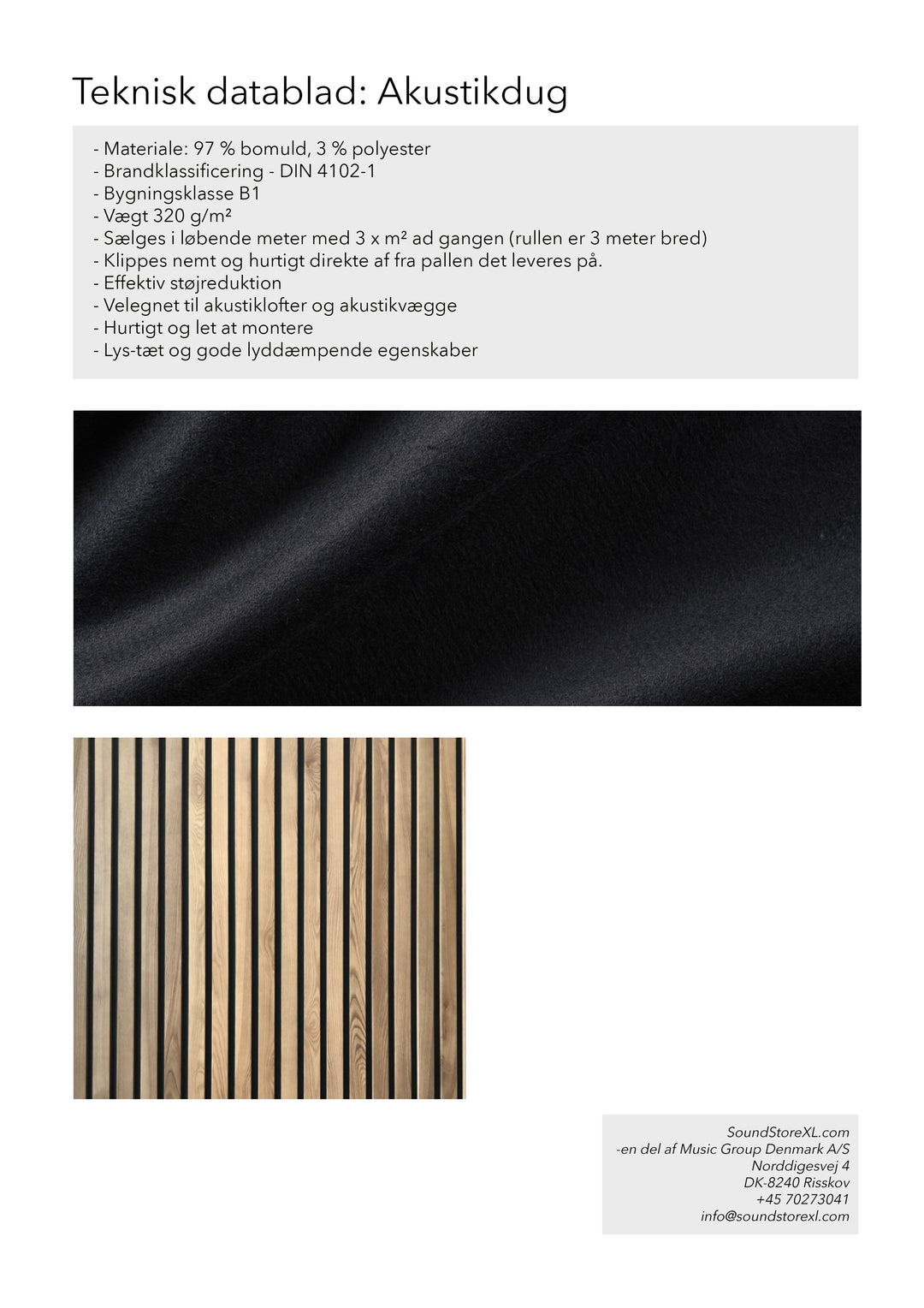 Akustiikkakangas per 3 m² (Black)
