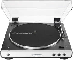Audio-Technica AT-LP60XBT-WH + Pioneer DM-40BT-W Bluetooth kaiuttimet.