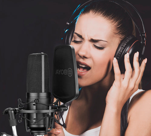 Boya M800 Studio mikrofonI with kiinnike ja pop-suodatin