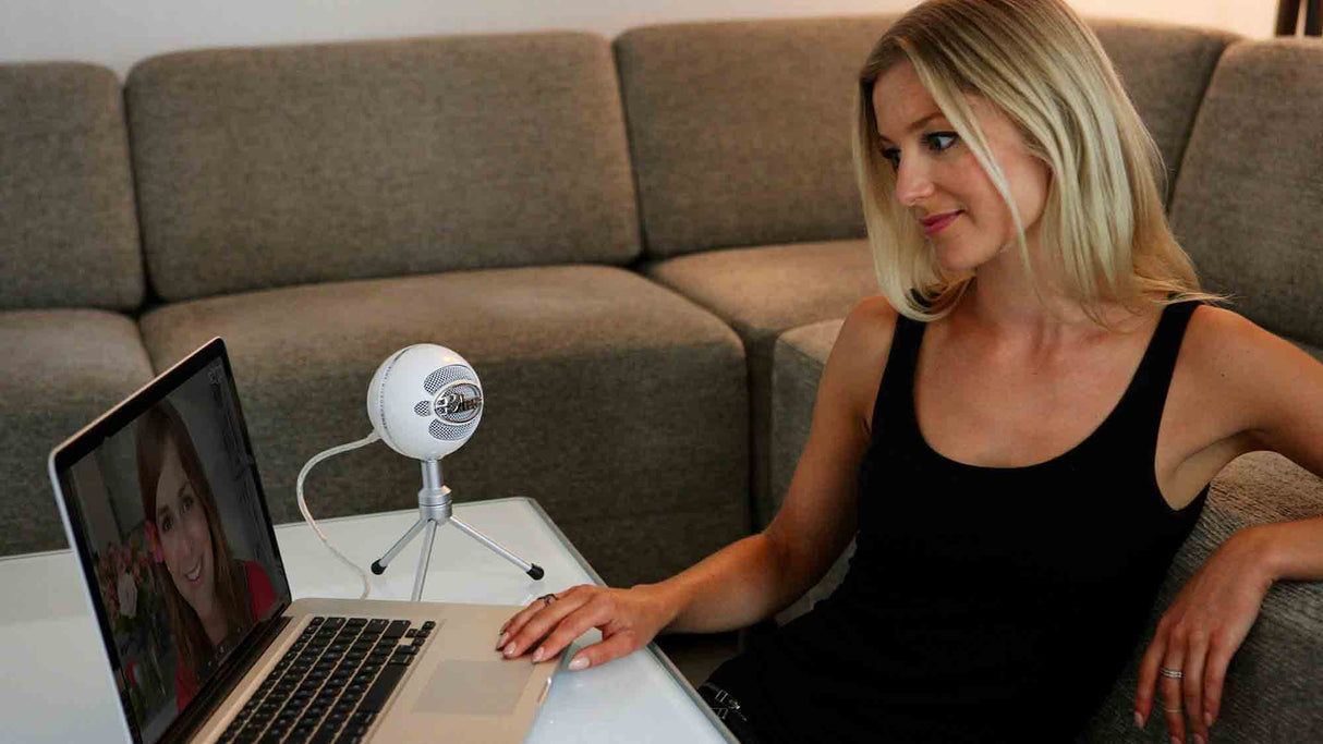 Blue Mikrofonit Snowball USB - valkoinen