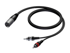 ProCab signaalikaapeli XLR uros > 2 x RCA - 3 m