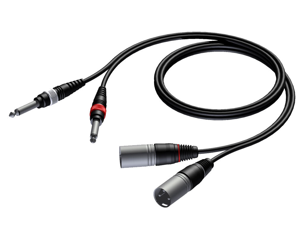ProCab signaalikaapeli 2 x XLR han > 2 x Jack - 3 m