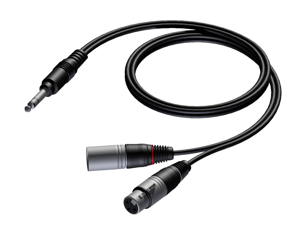 ProCab insert-kaapeli XLR uros & naaras > Jack stereo 3 meter