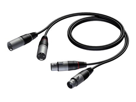 ProCab 2 x XLR naaras > 2 x XLR uros - signaalikaapeli 1,5 m