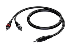 ProCab MiniJack 3,5 mm stereo > 2 x RCA - 5 metriä